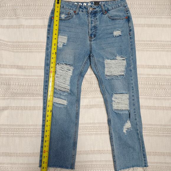 S.O.N.G. High Rise Straight Fit Ripped Jeans Size 9/29 NEW - Picture 5 of 7
